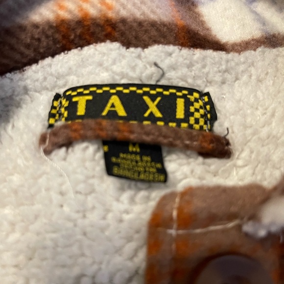 Taxi Sherpa Lined Plaid Button-Up Shirt Jacket Shacket - Picture 10 of 10